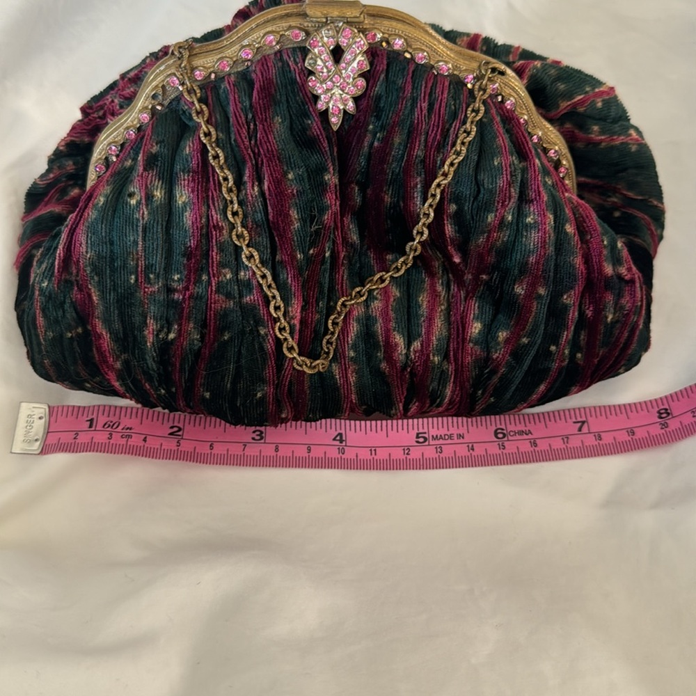 Source Unknown Pink and Green Mini Bag with Gold Accents - Picture 5 of 7